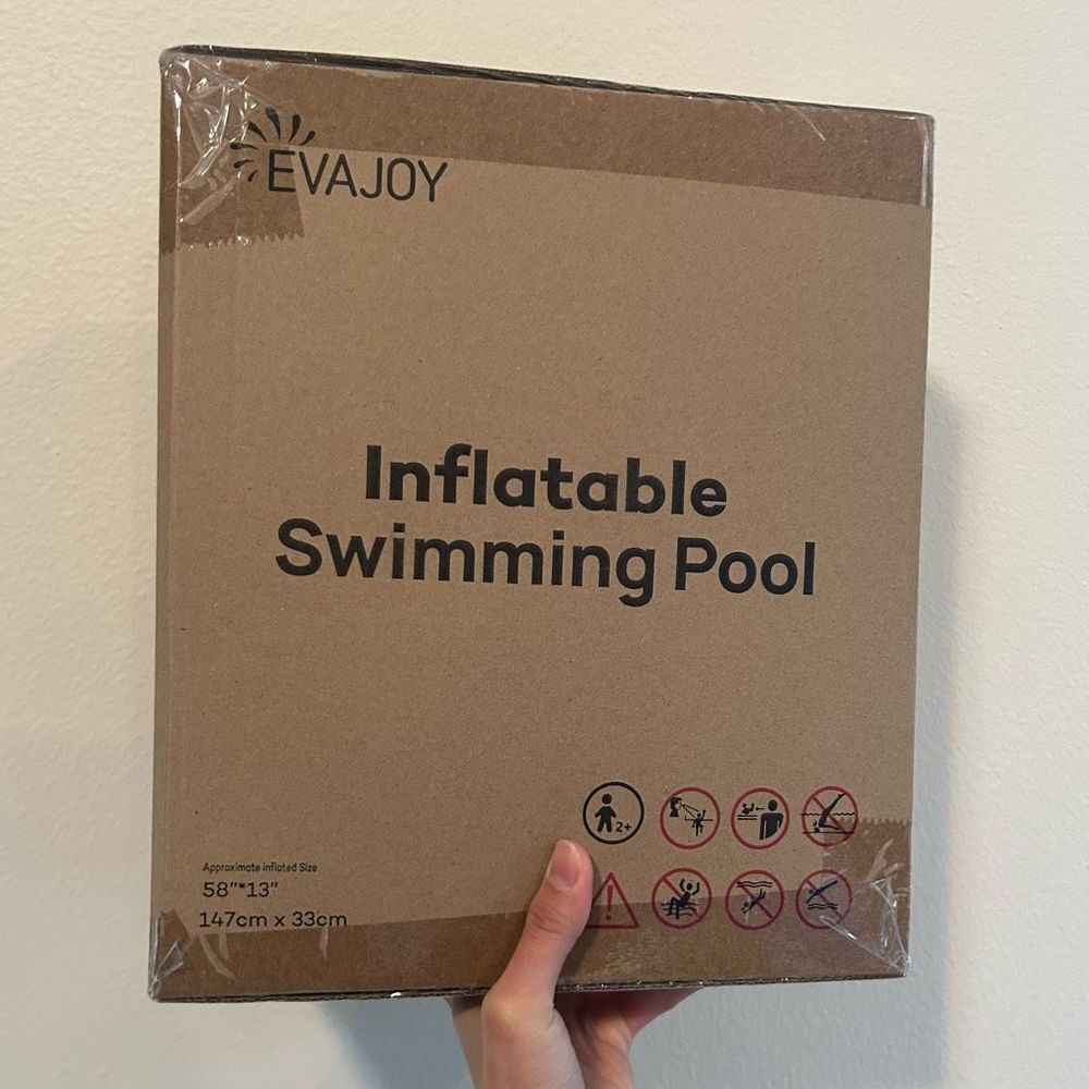 NWT Inflatable Kiddie Pool, 58'' x 13'' Ground Swimming Pool for Kids - Picture 4 of 14